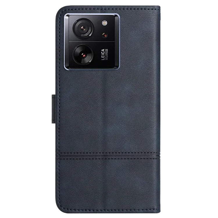 For Xiaomi 13T / 13T Pro / Redmi K60 Ultra Case Line Imprinted Wallet Phone Leather Cover