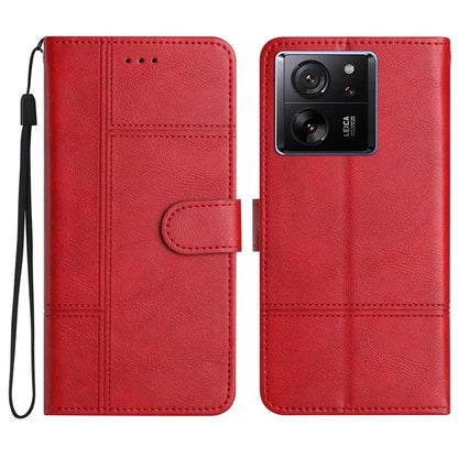 For Xiaomi 13T / 13T Pro / Redmi K60 Ultra Case Line Imprinted Wallet Phone Leather Cover