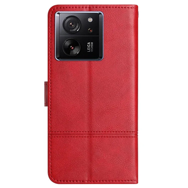 For Xiaomi 13T / 13T Pro / Redmi K60 Ultra Case Line Imprinted Wallet Phone Leather Cover