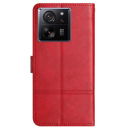 For Xiaomi 13T / 13T Pro / Redmi K60 Ultra Case Line Imprinted Wallet Phone Leather Cover