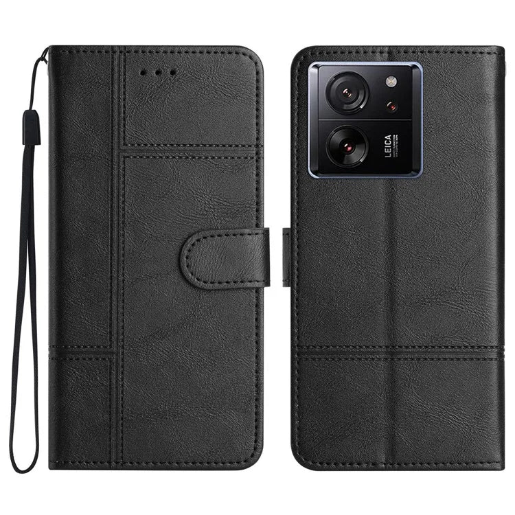 For Xiaomi 13T / 13T Pro / Redmi K60 Ultra Case Line Imprinted Wallet Phone Leather Cover