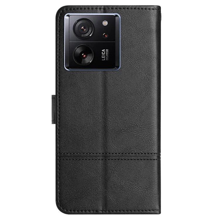 For Xiaomi 13T / 13T Pro / Redmi K60 Ultra Case Line Imprinted Wallet Phone Leather Cover