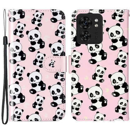For Motorola Edge 40 5G Cell Phone Case Leather Pattern Printed Flip Stand Cover
