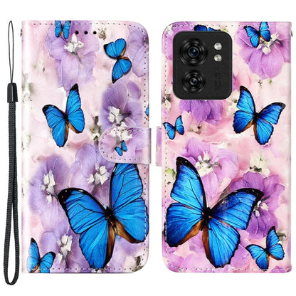 For Motorola Edge 40 5G Cell Phone Case Leather Pattern Printed Flip Stand Cover