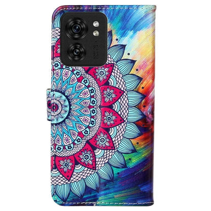 For Motorola Edge 40 5G Cell Phone Case Leather Pattern Printed Flip Stand Cover