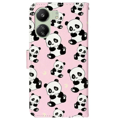 Phone Case For Xiaomi Redmi 13C 4G / Poco C65 4G Shell Leather Pattern Printed Card Slot Protective Cover