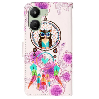 Phone Case For Xiaomi Redmi 13C 4G / Poco C65 4G Shell Leather Pattern Printed Card Slot Protective Cover
