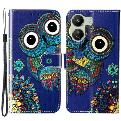 Phone Case For Xiaomi Redmi 13C 4G / Poco C65 4G Shell Leather Pattern Printed Card Slot Protective Cover