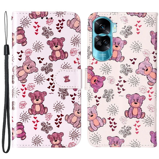 For Honor 90 Lite 5G / X50i 5G Leather Phone Case Pattern Printed Flip Protective Cover