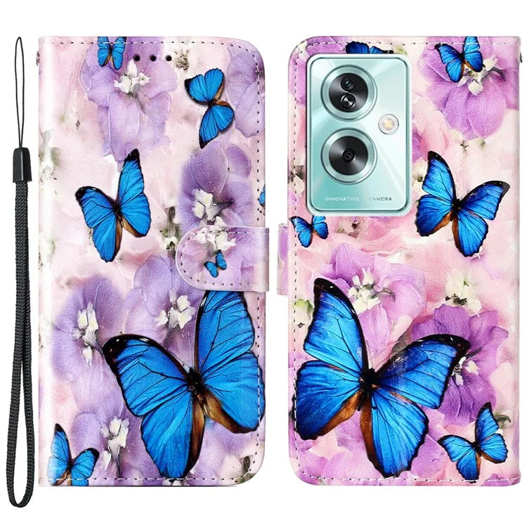 For Oppo A79 5G / A2 5G Case PU Leather+TPU Pattern Printed Flip Stand Phone Protector
