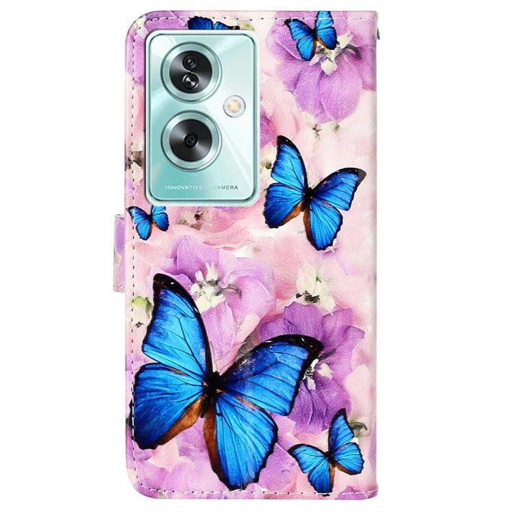 For Oppo A79 5G / A2 5G Case PU Leather+TPU Pattern Printed Flip Stand Phone Protector
