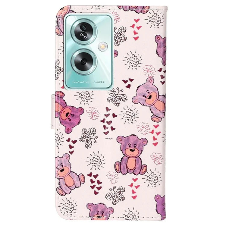 For Oppo A79 5G / A2 5G Case PU Leather+TPU Pattern Printed Flip Stand Phone Protector