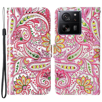 For Xiaomi 13T / 13T Pro / Redmi K60 Ultra Case Pattern Printed Flip Stand Phone Protective Cover with Wrist Strap