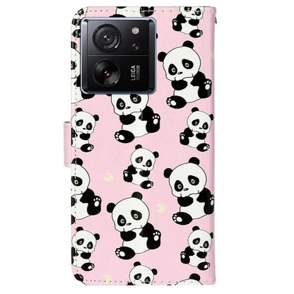 For Xiaomi 13T / 13T Pro / Redmi K60 Ultra Case Pattern Printed Flip Stand Phone Protective Cover with Wrist Strap