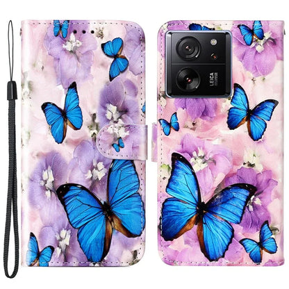 For Xiaomi 13T / 13T Pro / Redmi K60 Ultra Case Pattern Printed Flip Stand Phone Protective Cover with Wrist Strap