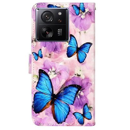 For Xiaomi 13T / 13T Pro / Redmi K60 Ultra Case Pattern Printed Flip Stand Phone Protective Cover with Wrist Strap
