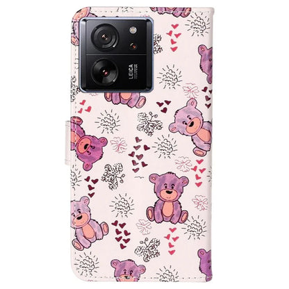 For Xiaomi 13T / 13T Pro / Redmi K60 Ultra Case Pattern Printed Flip Stand Phone Protective Cover with Wrist Strap