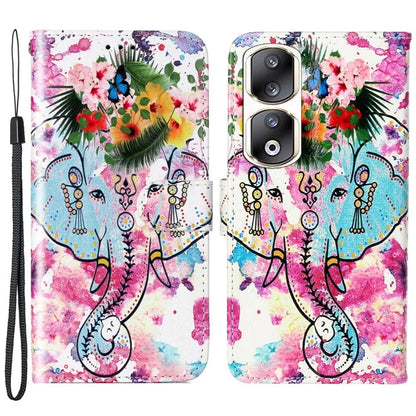 For Honor 90 Pro Phone Case Shockproof Leather Flip Stand Protective Cover Elephant