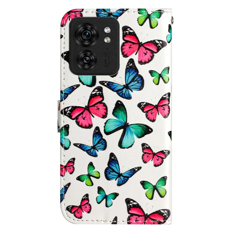 For Motorola Edge 40 5G Case Pattern Printing Folio Stand Phone Cover with Magnetic Clasp