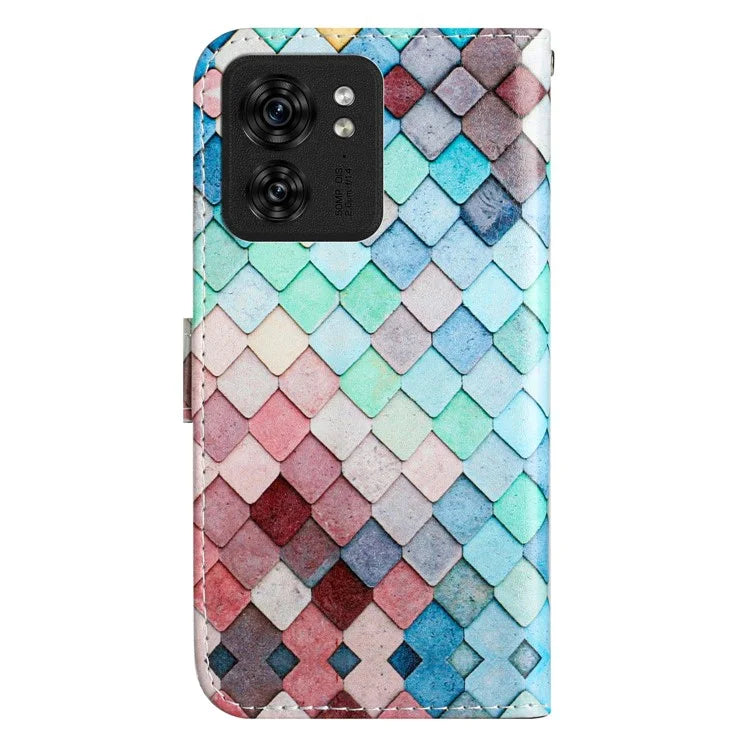 For Motorola Edge 40 5G Case Pattern Printing Folio Stand Phone Cover with Magnetic Clasp