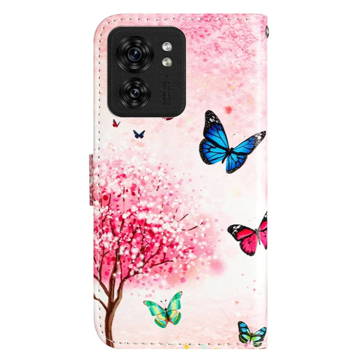 For Motorola Edge 40 5G Case Pattern Printing Folio Stand Phone Cover with Magnetic Clasp