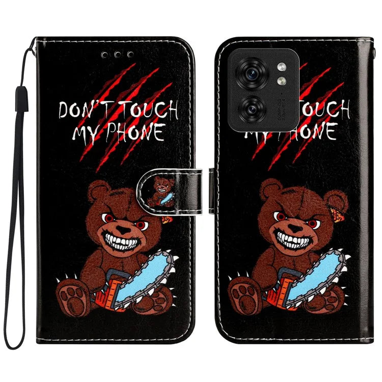 For Motorola Edge 40 5G Case Pattern Printing Folio Stand Phone Cover with Magnetic Clasp