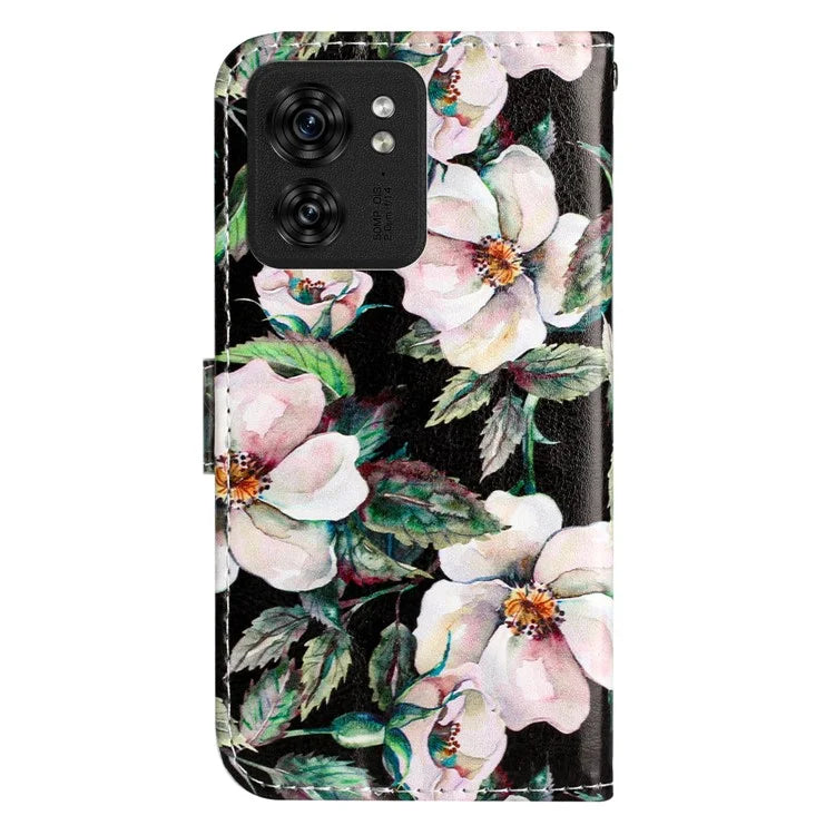 For Motorola Edge 40 5G Case Pattern Printing Folio Stand Phone Cover with Magnetic Clasp