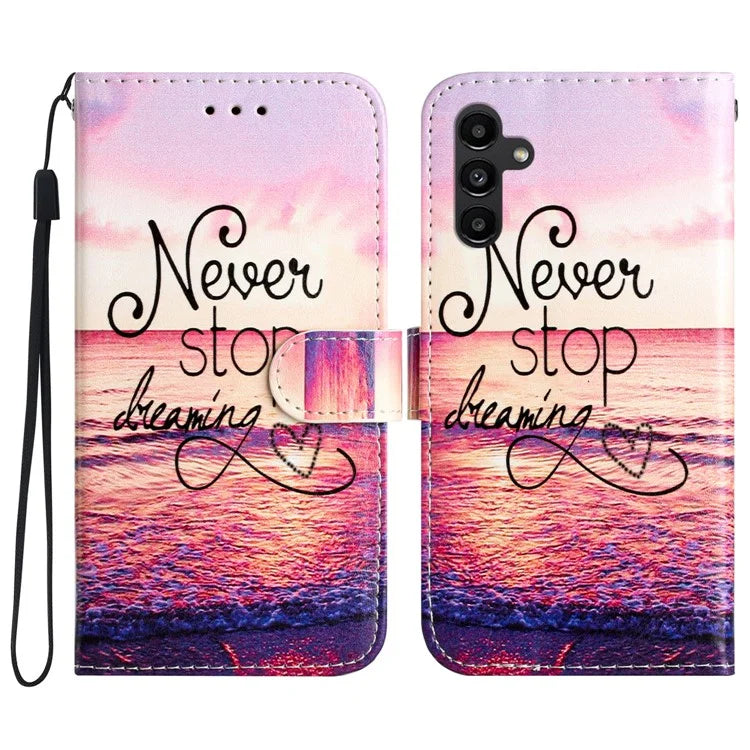 For Samsung Galaxy A05s 4G Case Leather Pattern Printing Folio Phone Stand Cover