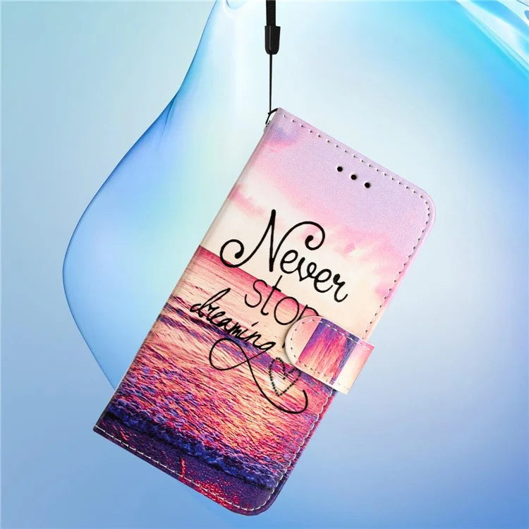 For Samsung Galaxy A05s 4G Case Leather Pattern Printing Folio Phone Stand Cover