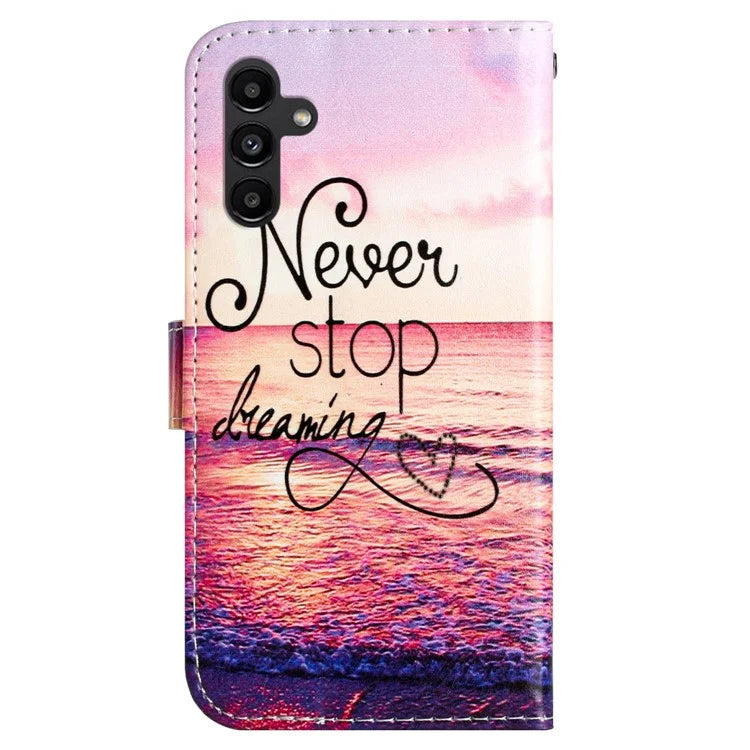 For Samsung Galaxy A05s 4G Case Leather Pattern Printing Folio Phone Stand Cover