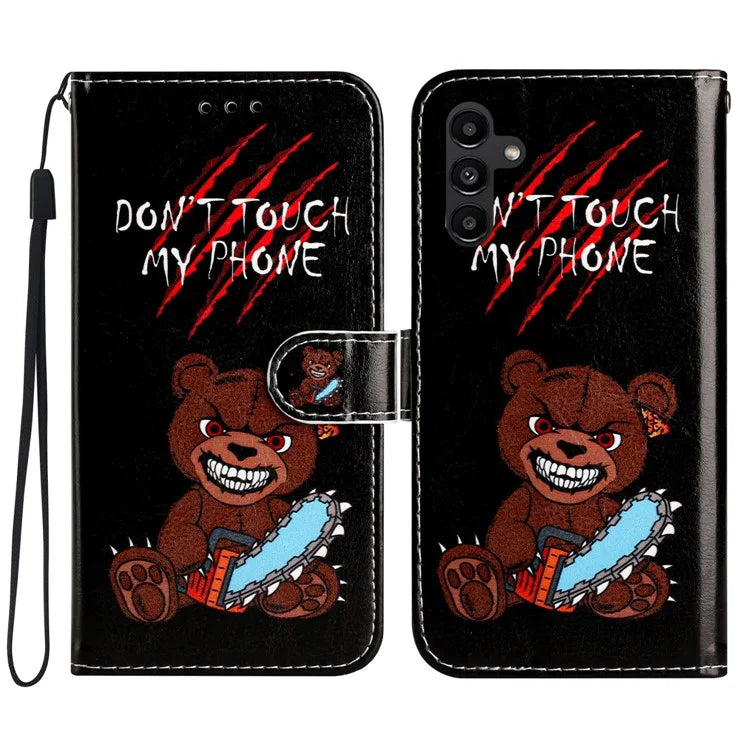 For Samsung Galaxy A05s 4G Case Leather Pattern Printing Folio Phone Stand Cover