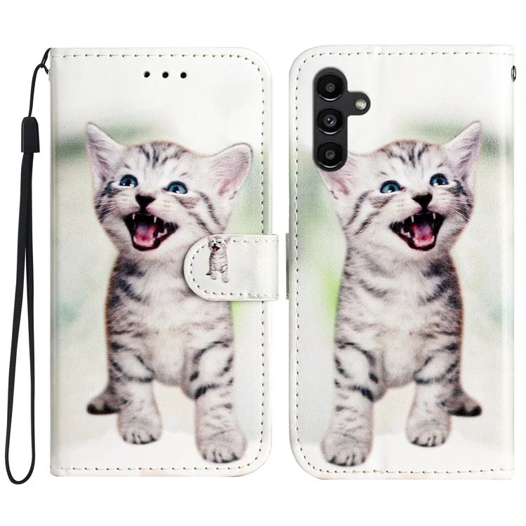 For Samsung Galaxy A05s 4G Case Leather Pattern Printing Folio Phone Stand Cover