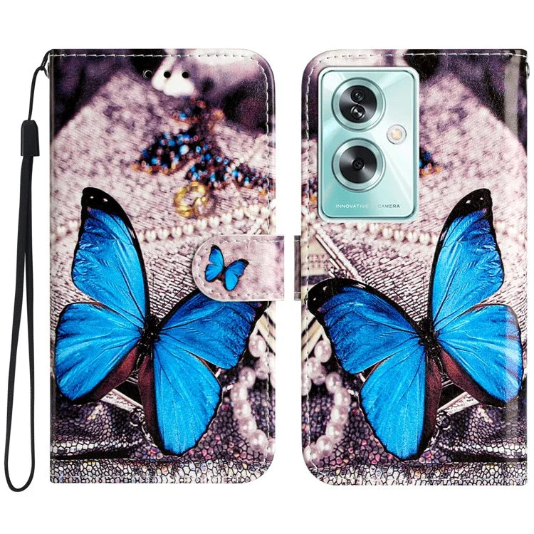 For Oppo A79 5G / A2 5G Case Pattern Printing Stand Magnetic Clasp Phone Cover