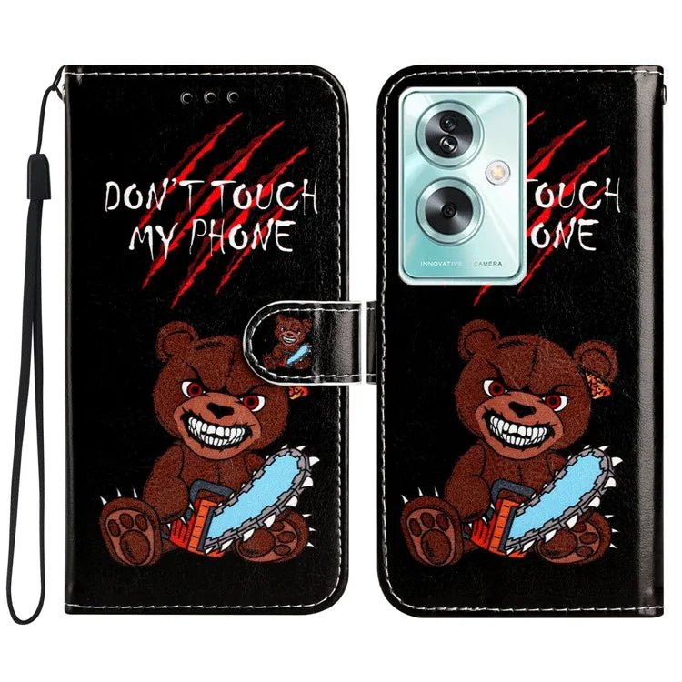 For Oppo A79 5G / A2 5G Case Pattern Printing Stand Magnetic Clasp Phone Cover