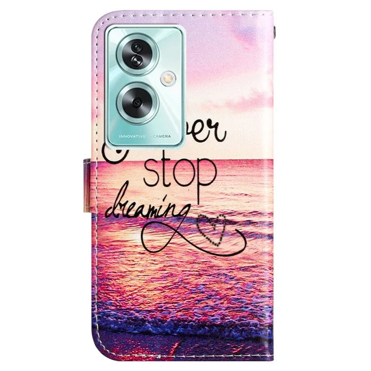 For Oppo A79 5G / A2 5G Case Pattern Printing Stand Magnetic Clasp Phone Cover