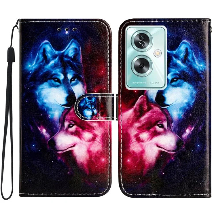 For Oppo A79 5G / A2 5G Case Pattern Printing Stand Magnetic Clasp Phone Cover