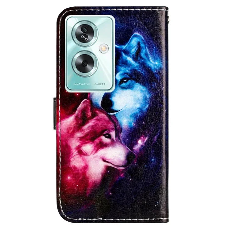 For Oppo A79 5G / A2 5G Case Pattern Printing Stand Magnetic Clasp Phone Cover