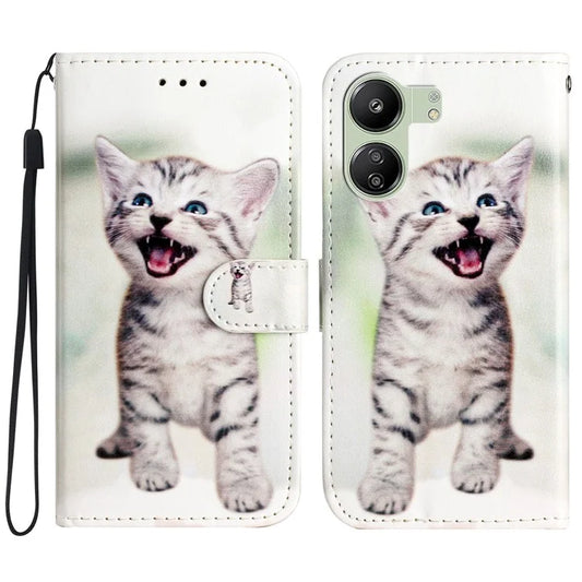 For Xiaomi Redmi 13C 4G / Poco C65 4G Case PU Leather Cover with Pattern Printing