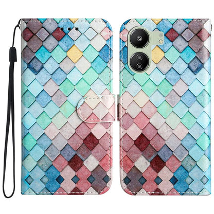 For Xiaomi Redmi 13C 4G / Poco C65 4G Case PU Leather Cover with Pattern Printing