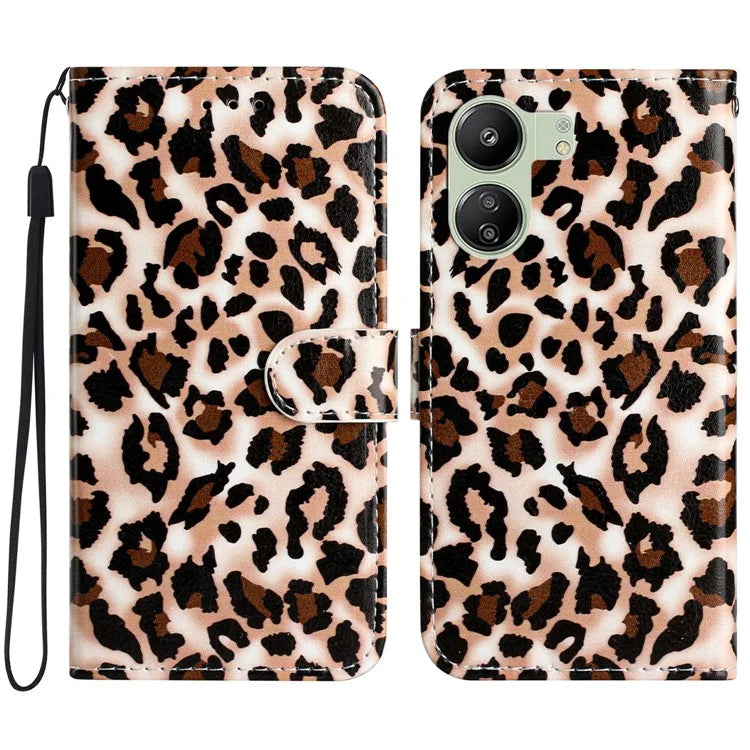 For Xiaomi Redmi 13C 4G / Poco C65 4G Case PU Leather Cover with Pattern Printing