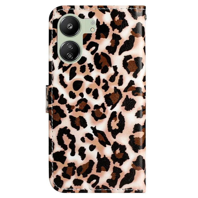 For Xiaomi Redmi 13C 4G / Poco C65 4G Case PU Leather Cover with Pattern Printing