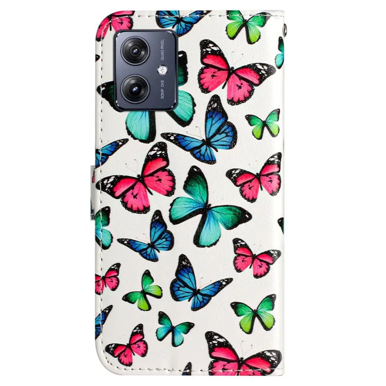 For Motorola Moto G54 5G Leather Case Pattern Printing Wallet Phone Cover