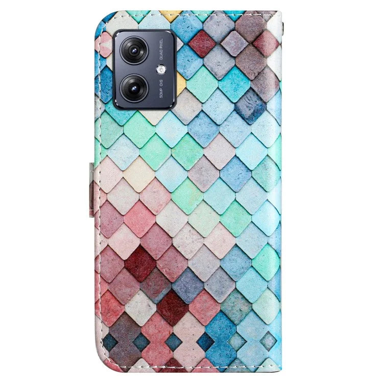 For Motorola Moto G54 5G Leather Case Pattern Printing Wallet Phone Cover