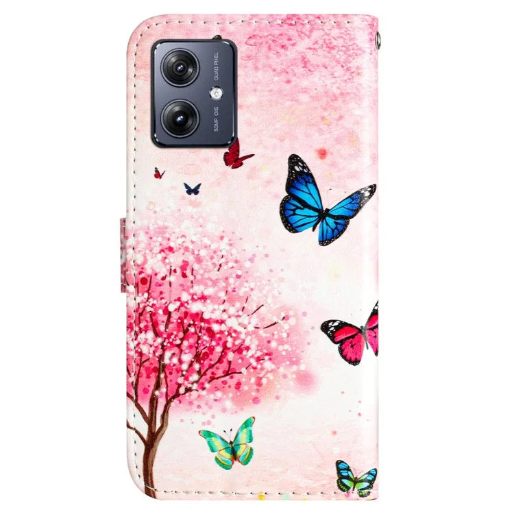For Motorola Moto G54 5G Leather Case Pattern Printing Wallet Phone Cover
