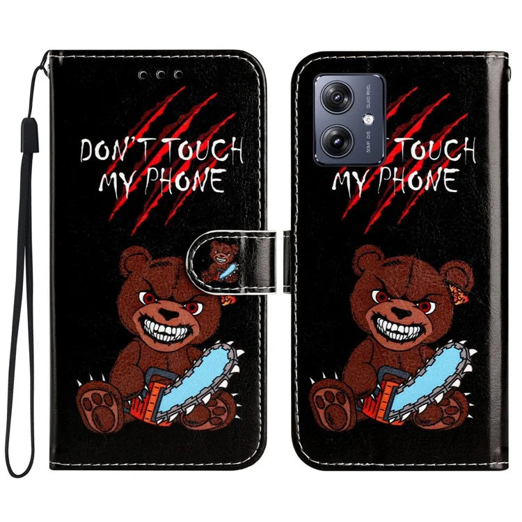 For Motorola Moto G54 5G Leather Case Pattern Printing Wallet Phone Cover