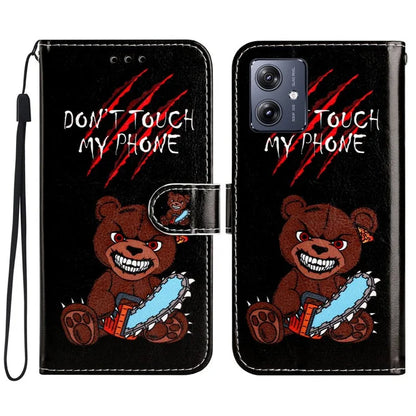For Motorola Moto G54 5G Leather Case Pattern Printing Wallet Phone Cover