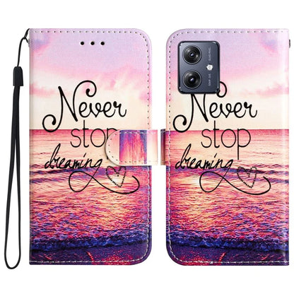 For Motorola Moto G54 5G Leather Case Pattern Printing Wallet Phone Cover