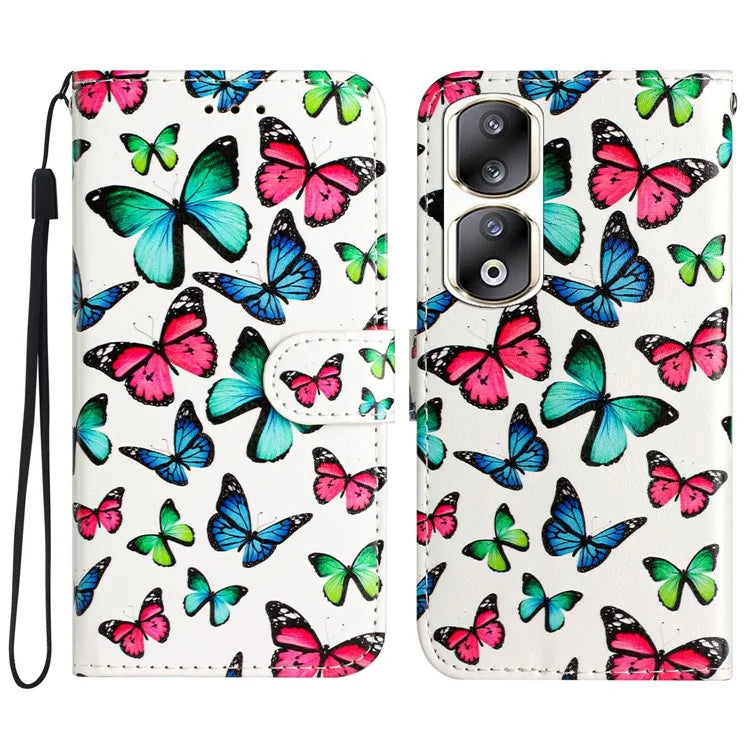 For Honor 90 Pro Case Pattern Printing Phone Cover with Stand Wallet