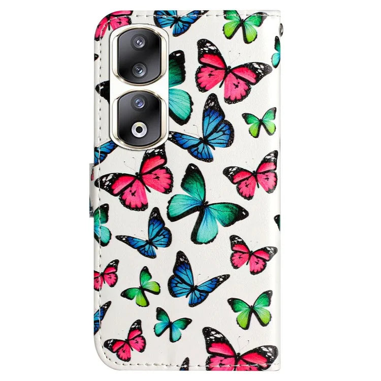For Honor 90 Pro Case Pattern Printing Phone Cover with Stand Wallet