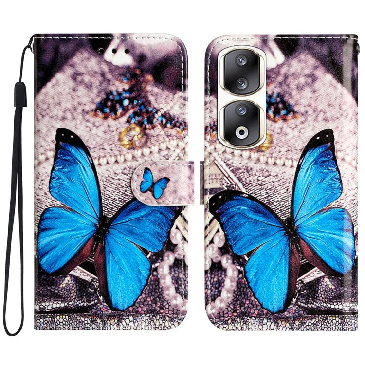 For Honor 90 Pro Case Pattern Printing Phone Cover with Stand Wallet